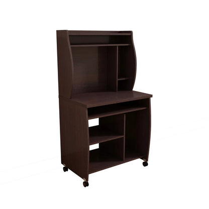 Microwave Stands: Mobile Microwave Utility Cart with Hutch, Shelves, Spice Rack & Locking Wheels
