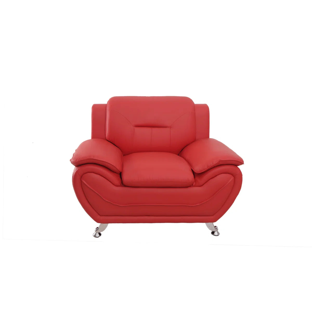Luxury Sofa Sets: 2-Piece Modern Bonded Leather Sofa Set with Loveseat & Chair