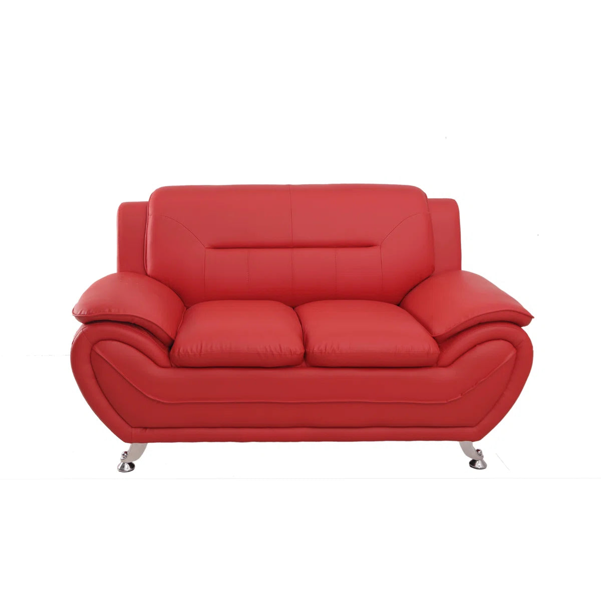 Luxury Sofa Sets: 2-Piece Modern Bonded Leather Sofa Set with Loveseat & Chair