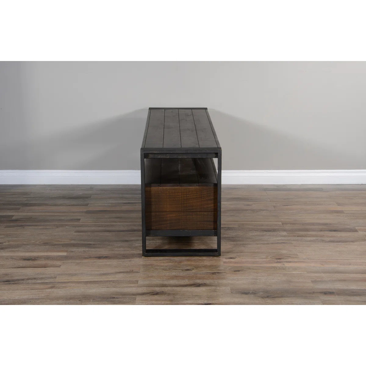 tv panel: Sleek tv panel with storage for 70" screens