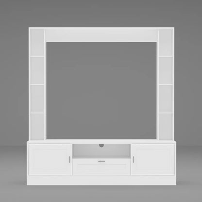 TV Panel: Stylish TV cabinet with multi-shelf layout and functional storage drawer