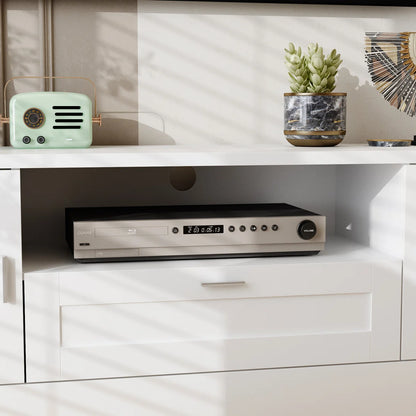 TV Panel: Stylish TV cabinet with multi-shelf layout and functional storage drawer