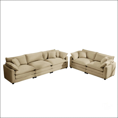 7 Seater Sofa Set:  Modern Fabric Living Room Sofa Set