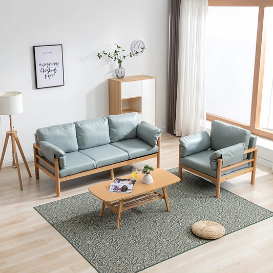 7 Seater Sofa Set: 3-Piece Faux Leather Living Room Set