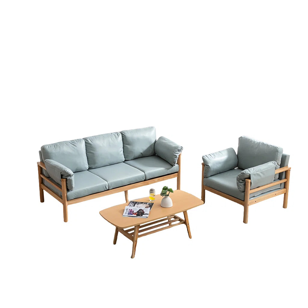 7 Seater Sofa Set: 3-Piece Faux Leather Living Room Set