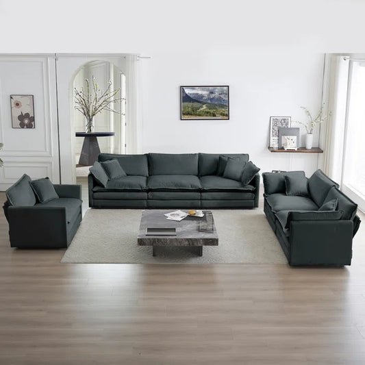 7 Seater Sofa Set: Modern 3-Piece Extra Deep Seat Sectional with Oversized Sofa