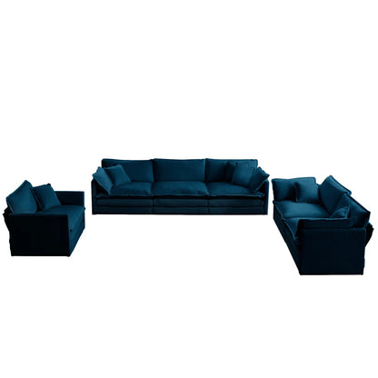 7 Seater Sofa Set:  Modern 3-Piece Extra Deep Seat Sectional Couch