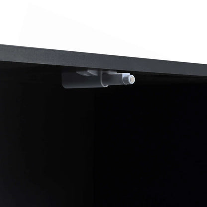 tv panel: Stylish Modern tv panel with Fluted Glass, Sliding Door, and LED Lights