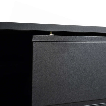 tv panel: Stylish Modern tv panel with Fluted Glass, Sliding Door, and LED Lights