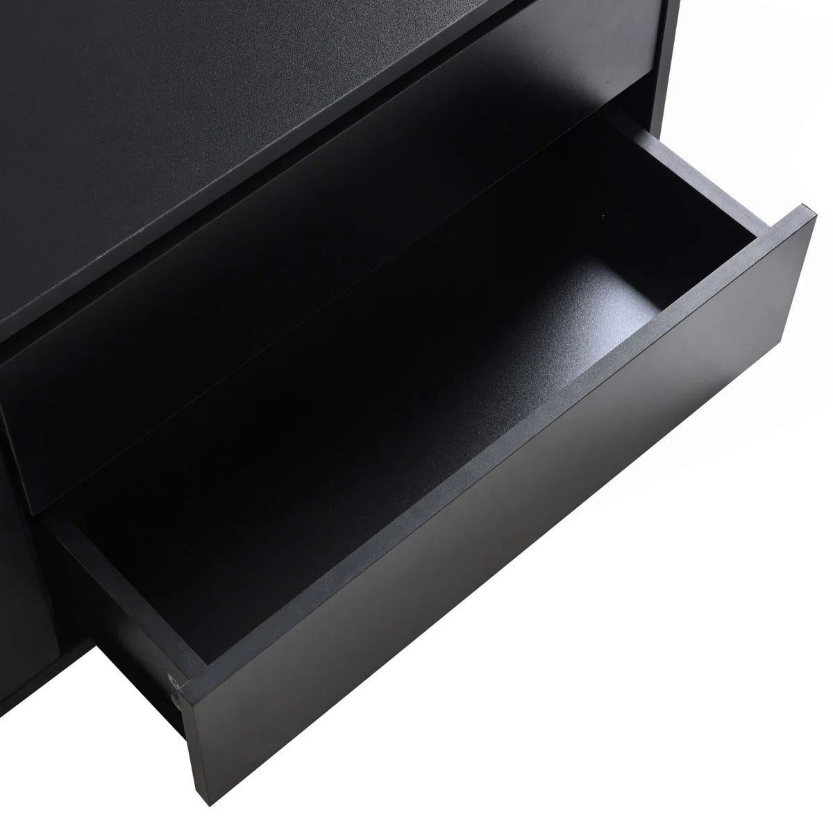 tv panel: Stylish Modern tv panel with Fluted Glass, Sliding Door, and LED Lights