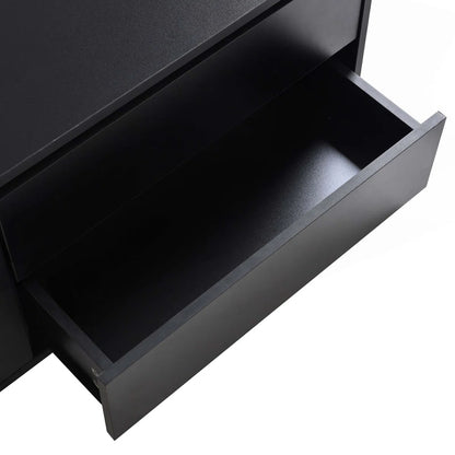tv panel: Stylish Modern tv panel with Fluted Glass, Sliding Door, and LED Lights