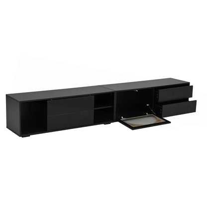 tv panel: Stylish Modern tv panel with Fluted Glass, Sliding Door, and LED Lights