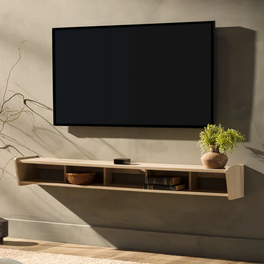 tv panel: Modern Floating tv panel with Wall-Mounted Design and Storage
