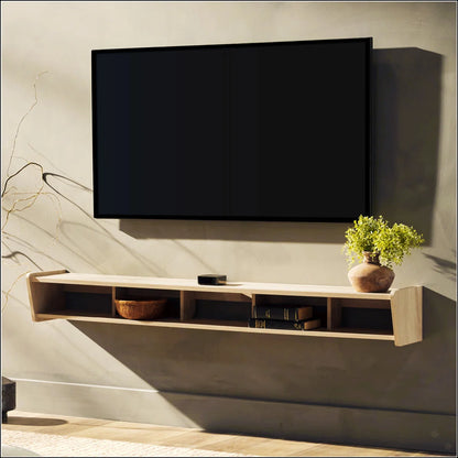 tv panel: Modern Floating tv panel with Wall-Mounted Design and Storage