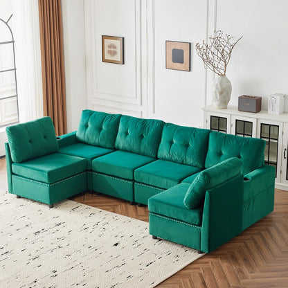 7 Seater Sofa Set: Modular Combination Chaise Sofa Set