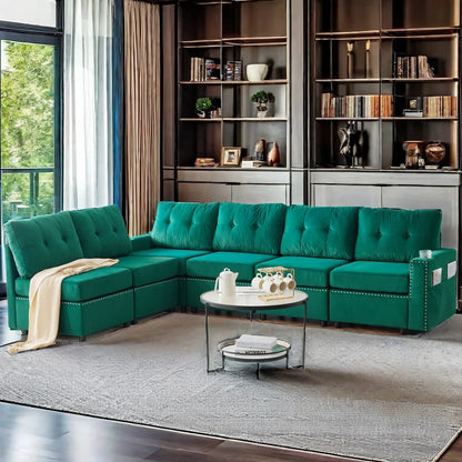 7 Seater Sofa Set: Modular Combination Chaise Sofa Set