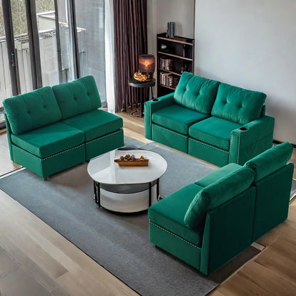 7 Seater Sofa Set: Modular Combination Chaise Sofa Set