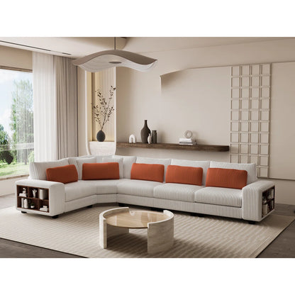 7 Seater Sofa Set: Modular L-Shaped Sofa Set with Wooden Frame