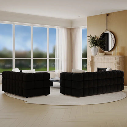 Luxury Sofa Sets: Boucle Marshmallow-Inspired 2-Piece Sofa Set
