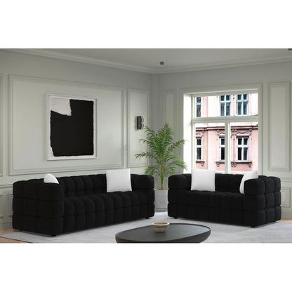 7 Seater Sofa Set:  Modern Curved Sofa and Loveseat for Living Room