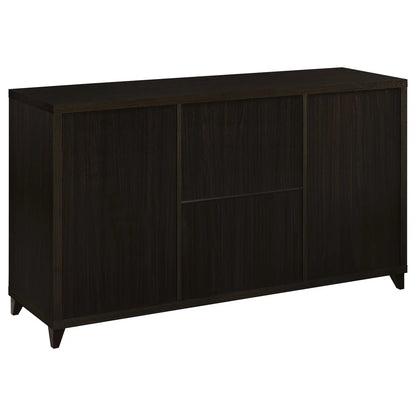 tv panel: 4-Piece Cappuccino Wood Entertainment Center with tv panel and Matching Storage Towers