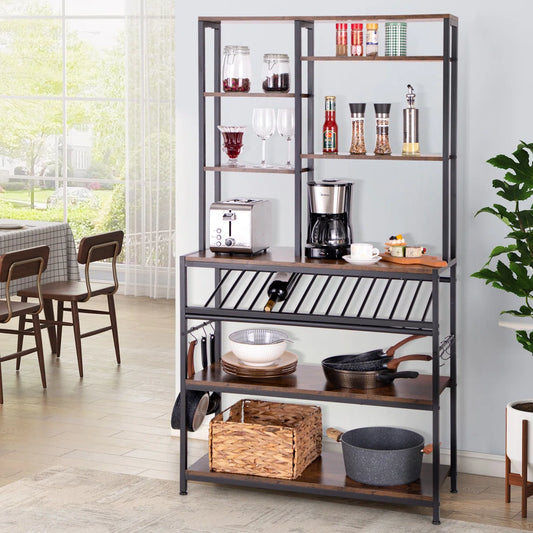 Kitchen Racks: 35.4'' Standard Baker's rack made of stainless steel that is compatible with microwaves