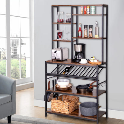 Kitchen Racks: 35.4'' Standard Baker's rack made of stainless steel that is compatible with microwaves