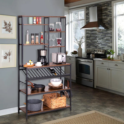Kitchen Racks: 35.4'' Standard Baker's rack made of stainless steel that is compatible with microwaves