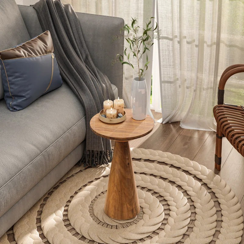End Table: Natural Wood Abilash End Table