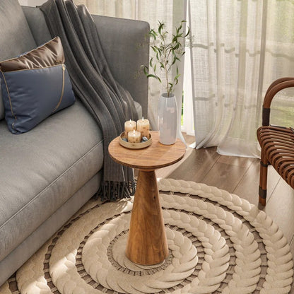 End Table: Natural Wood Abilash End Table