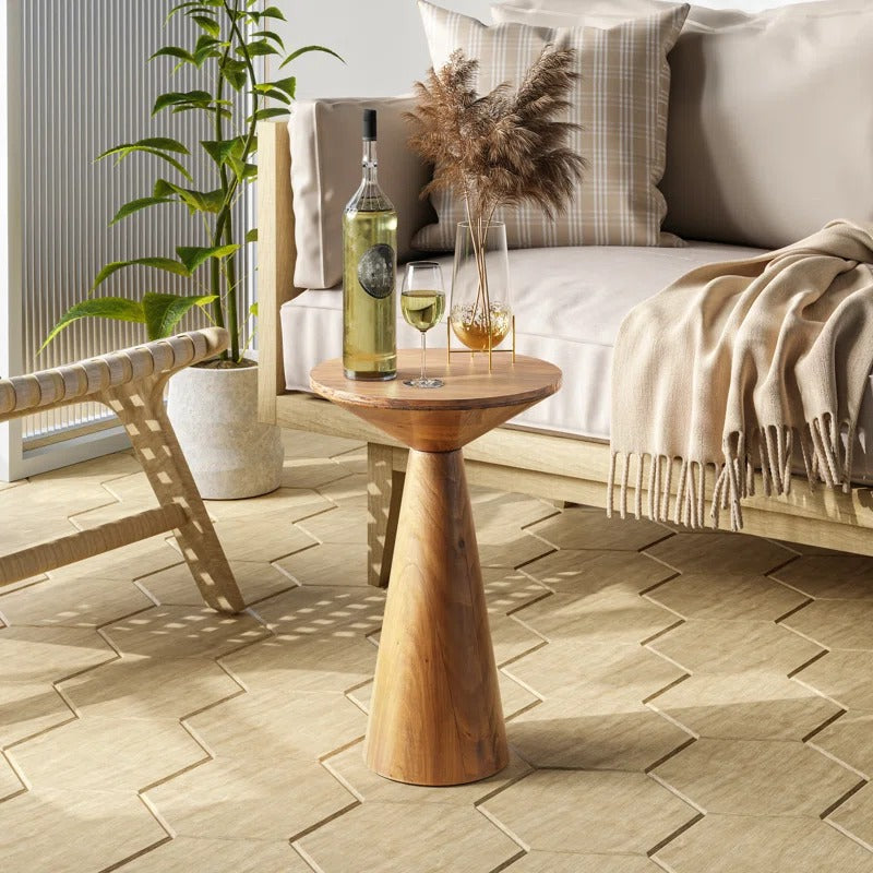 End Table: Natural Wood Abilash End Table