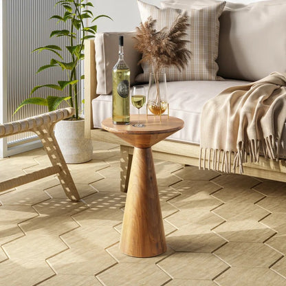 End Table: Natural Wood Abilash End Table