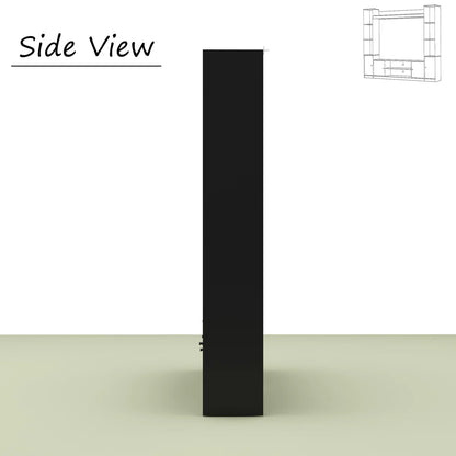 tv panel: Extendable wood TV panel with 3 large drawers, reversible design feature
