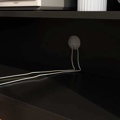 tv panel: Extendable wood TV panel with 3 large drawers, reversible design feature