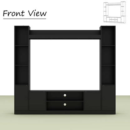 tv panel: Extendable wood TV panel with 3 large drawers, reversible design feature