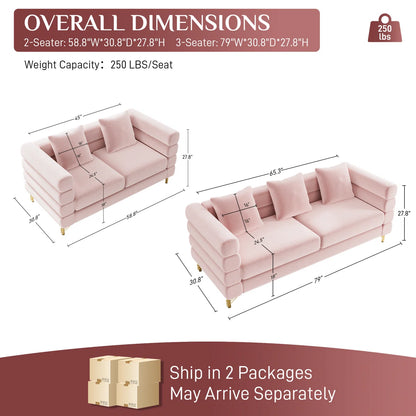 7 Seater Sofa Set: 2-Piece Living Room Set with Sofa and couch for Stylish Comfort