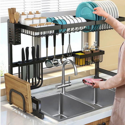 Kitchen Rack: Over the Sink Stainless Steel Dish Rack