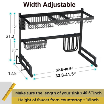 Kitchen Rack: Over the Sink Stainless Steel Dish Rack