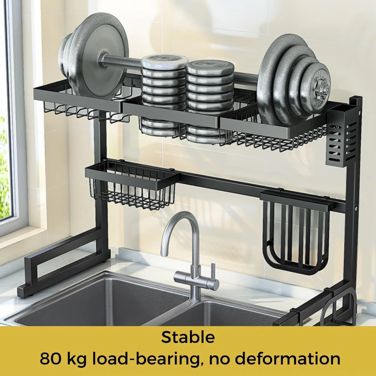 Kitchen Rack: Over the Sink Stainless Steel Dish Rack