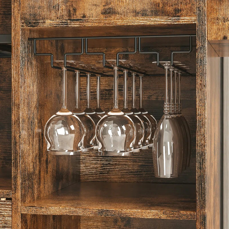Kitchen Island Table: Rustic Storage Unit with Wine Rack &amp; Spice Rack
