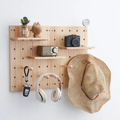 Peg Board: 16'' H x 23'' W Trimmable Wood Pegboard