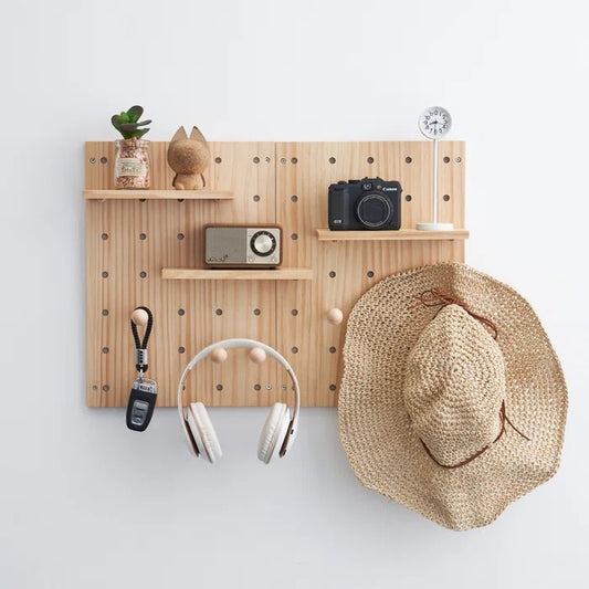 Peg Board: 16'' H x 23'' W Trimmable Wood Pegboard