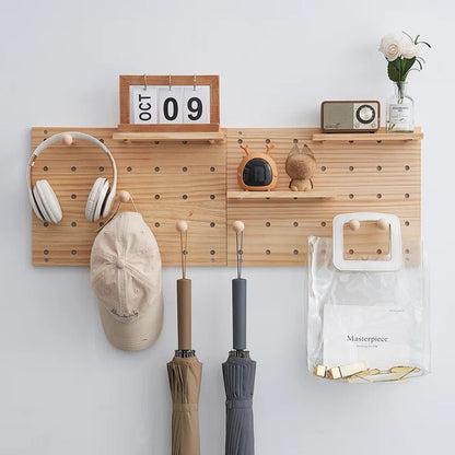 Peg Board: 16'' H x 23'' W Trimmable Wood Pegboard