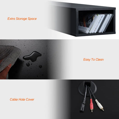 tv panel: 78" Compatible Wall TV Console with Storage Shelves and Floating Design