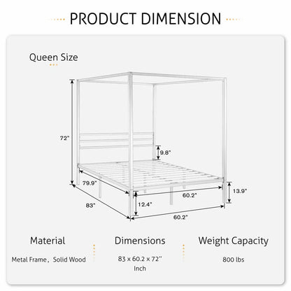 Poster Bed: Metal Platform Bed
