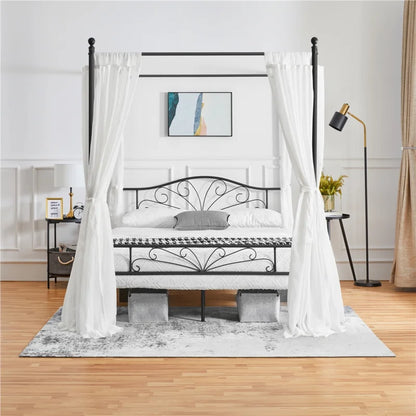 Poster Bed: Modern Metal Bed Black