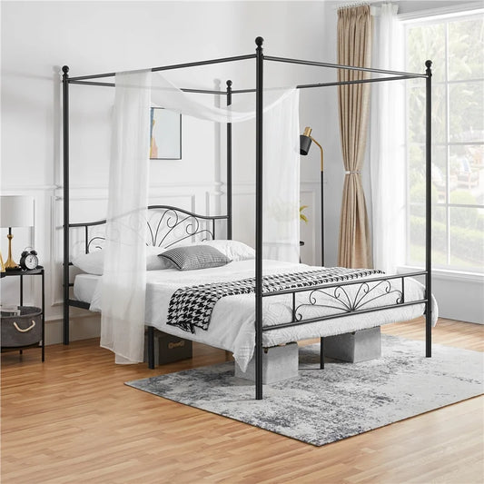 Poster Bed: Modern Metal Bed Black