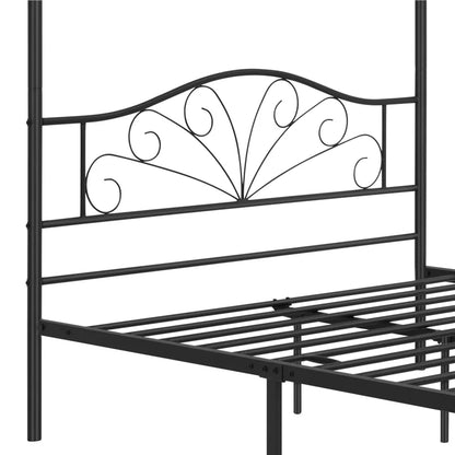 Poster Bed: Modern Metal Bed Black