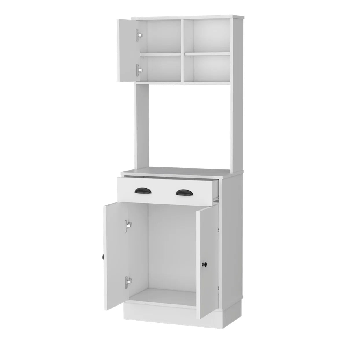 Microwave Stands: Powell Microwave Kitchen Cabinet with Storage Drawer and 3-Door Design