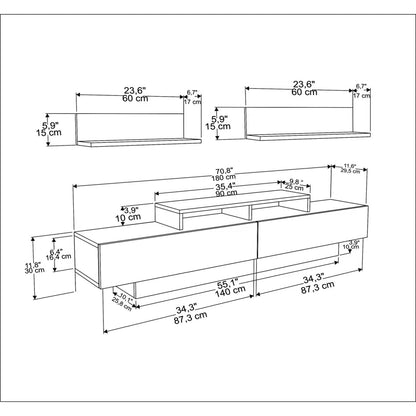 tv panel: Modern TV Console for 75" with Storage